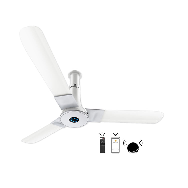 Atomberg Studio Smart+ 1200mm BLDC Ceiling Fan with IoT & Remote | BEE 5 star Rated Energy Efficient Ceiling Fan | High Air Delivery with LED Indicators | 2+1 Year Warranty (Marble White)