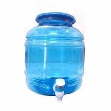 Water Dispenser Bottle Jar Plastic Water Dispenser Bottle, 10 L, Set of 1, Blue
