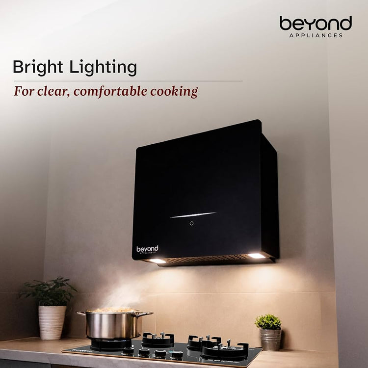 Beyond Appliances Cube Pro Plug N Play Ductless Kitchen Chimney | 1400 CMH | Auto Clean | 5-Stage Charcoal Activated Filter | Touch Control | 3-way Suction | 48dB Low Noise | Black | PAN INDIA SERVICE