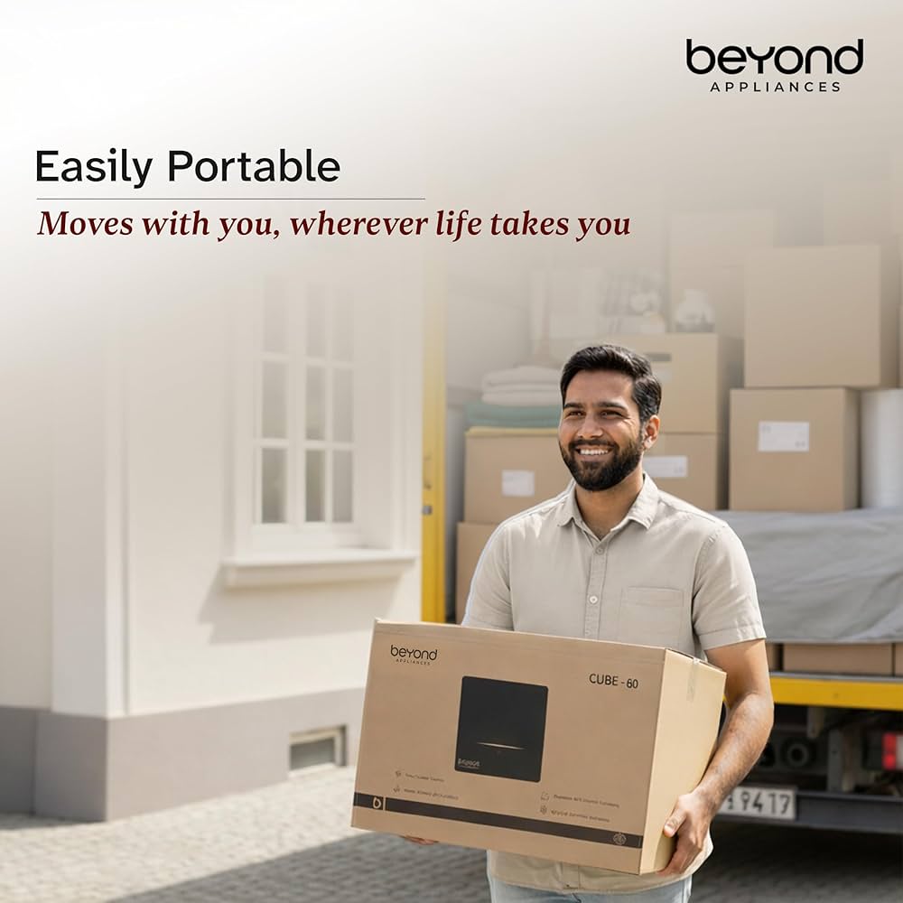 Beyond Appliances Cube Pro Plug N Play Ductless Kitchen Chimney | 1400 CMH | Auto Clean | 5-Stage Charcoal Activated Filter | Touch Control | 3-way Suction | 48dB Low Noise | Black | PAN INDIA SERVICE