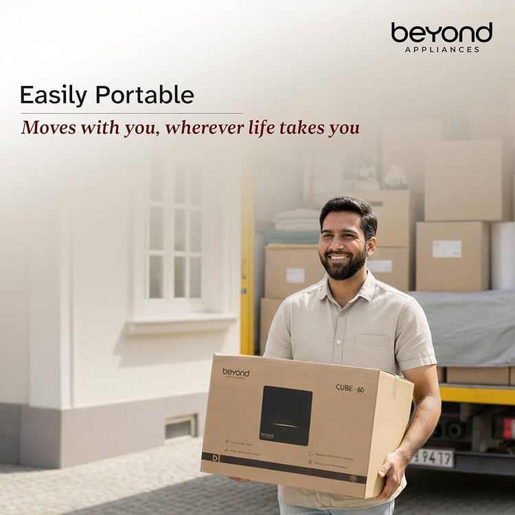 Beyond Appliances Cube Pro Plug N Play Ductless Kitchen Chimney | 1400 CMH | Auto Clean | 5-Stage Charcoal Activated Filter | Touch Control | 3-way Suction | 48dB Low Noise | Black | PAN INDIA SERVICE
