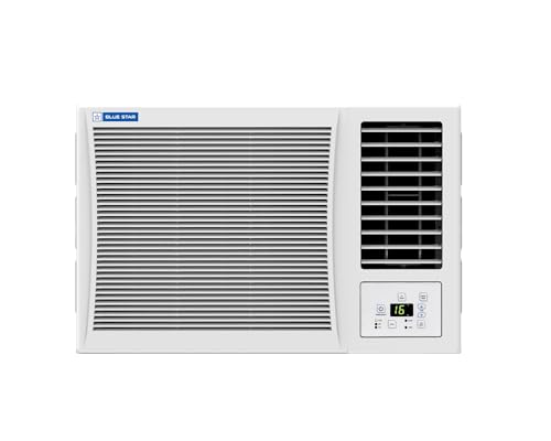 Bluestar 1.5 Ton 3 Star Fixed Speed Window AC (Copper, Turbo Cool, Fan Modes-Auto/High/Medium/Low, Hydrophilic Blue Fins, Dust Filters, Self-Diagnosis, 2024 Model, WFD318P, White)