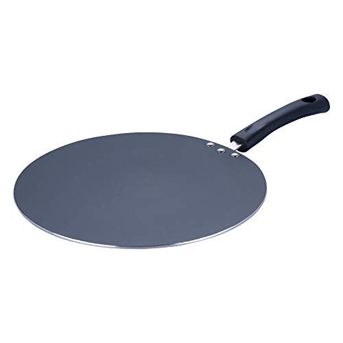 Vinod Zest Aluminium Non Stick Flat Multi Tawa - 28 cm | Triple Layer Ceramic Coating | 4mm Extra Thick Dosa Tawa | Bakelite Handle | Gas and Induction Base | 1 Year Warranty