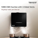 Beyond Appliances Cube Pro Plug N Play Ductless Kitchen Chimney | 1400 CMH | Auto Clean | 5-Stage Charcoal Activated Filter | Touch Control | 3-way Suction | 48dB Low Noise | Black | PAN INDIA SERVICE
