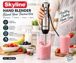Skyline 500W Hand Blender with Chopper & Whisker | 3-in-1 Immersion Blender, Vegetable Chopper & Egg Whisk | Stainless Steel Blades | 1 Year Warranty