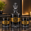 Luxury Black Tinted Lion Decanter with 6 Matching Whiskey Glasses | Premium 7-Piece Bar Set for Home & Gifting