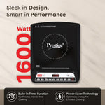 Prestige Pic 20 Neo Induction Cooktop 1600W|Indian Menu Options| Automatic Voltage Regulator| Timer With User Pre-Set, Manual, Black