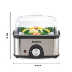 Skyline Electric Multi Cook 3-in-1 Pan, Stainless Steel, 400W - Steam, Boil & Cook