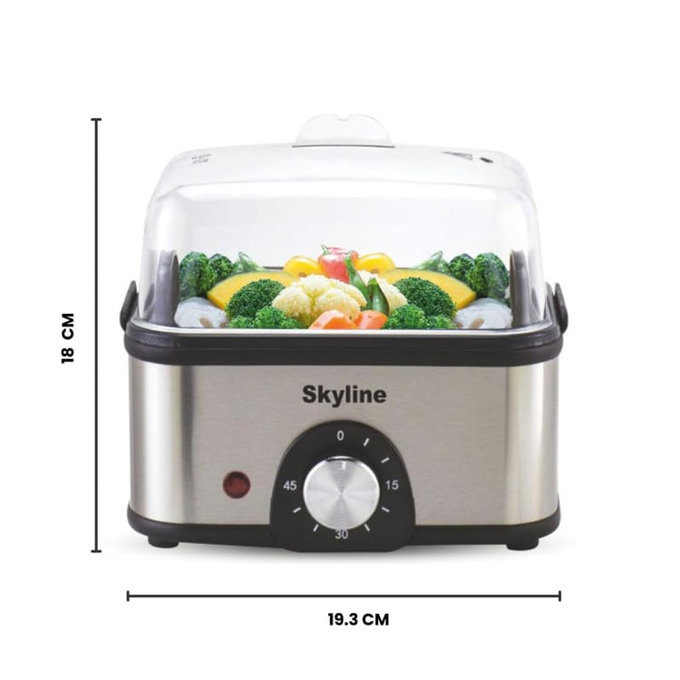 Skyline Electric Multi Cook 3-in-1 Pan, Stainless Steel, 400W - Steam, Boil & Cook