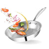 Vinod Platinum Triply Stainless Steel Frypan 22 cm | 2.5 mm Thick | Steel Pan | Scratch Resistant, Non Toxic | 5 Year Warranty | Induction & Gas Friendly, Heavy Bottom