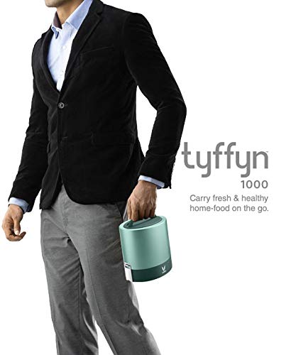 VAYA TYFFYN Lunch Box for Office for Men, with Polished Stainless Steel Containers,1000ml Vacuum Insulated Hot Lunch Box Without BagMat, Leakproof Hot Tiffin Box with 3 Compartments, Green