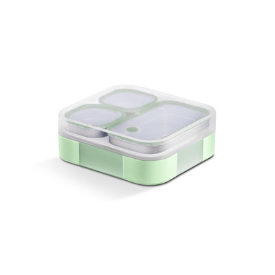 VAYA TYDBYT Stainless Steel Tiffin Box for Men, Kids Girls,1 Large & 2 Small Compartments, Bento Lunch Box, Smart Portions for Balanced Meals, Winter Mint