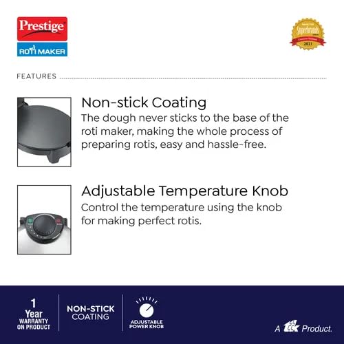 Prestige PRM 3.0 Plain Plate Roti Maker with Power Indicator
