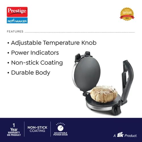 Prestige PRM 3.0 Plain Plate Roti Maker with Power Indicator