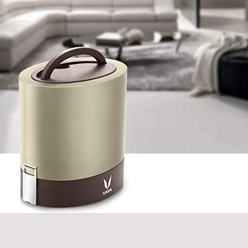 VAYA TYFFYN Lunch Box for Office for Men, with Polished Stainless Steel Containers,1000ml Vacuum Insulated Hot Lunch Box Without BagMat, Leakproof Hot Tiffin Box with 3 Compartments,Graphite