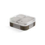 VAYA Stainless Steel Tiffin Box for Men, Kids Girls,1 Large & 2 Small Compartments, Bento Lunch Box, Smart Portions for Balanced Meals, Brown