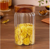 Borosil Glass Jar with Acacia Wood Lid | Borosilicate Glass Storage Jar for Dry Fruits, Spices & Snacks | Airtight Glass Container for Kitchen & Pantry-1200ml