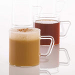 Borosil Carafe Flame Proof Glass Kettle with Inbuilt Strainer with 2 mugs