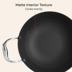 Vinod Ferona Lightweight Cast Iron Kadai - 1.4 L, 20 cm | No Seasoning Required | Naturally Stick-Free | Metal Spoon Friendly | Gas Stove Compatible | Rust-Proof | PTFE & PFOA Free | 2-Year Warranty