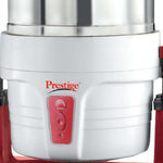 Prestige Wet Grinder PWG 01 Wet Grinder, 2 L (White/ Red) with Tilting Drum, Cocunut Scraper and Atta Kneader Attachment, 200W