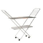 Vasnam Stainless Steel Floor Cloth Dryer Stand Butterfly Design | 25 Rods 3-Tier Foldable Laundry Drying Rack with Wheels | Heavy Duty Rustproof Clothes Stand for Home