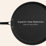 Vinod Ferona Lightweight Cast Iron Dosa Tawa - 27 cm | No Seasoning Required | Naturally Stick-Free | Steel Riveted Handle | Metal Spoon Safe | Gas, Induction Base | PTFE & PFOA Free | 2-Year Warranty