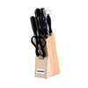 BERGNER Shark Stainless Steel 8 Pcs Knife Set - Chef Knife, Bread Knife, Boning Knife, Utility Knife, Paring Knife, Sharpener, Scissor and Wooden Block, Durable and Sharp Blade, Soft Touch Handle