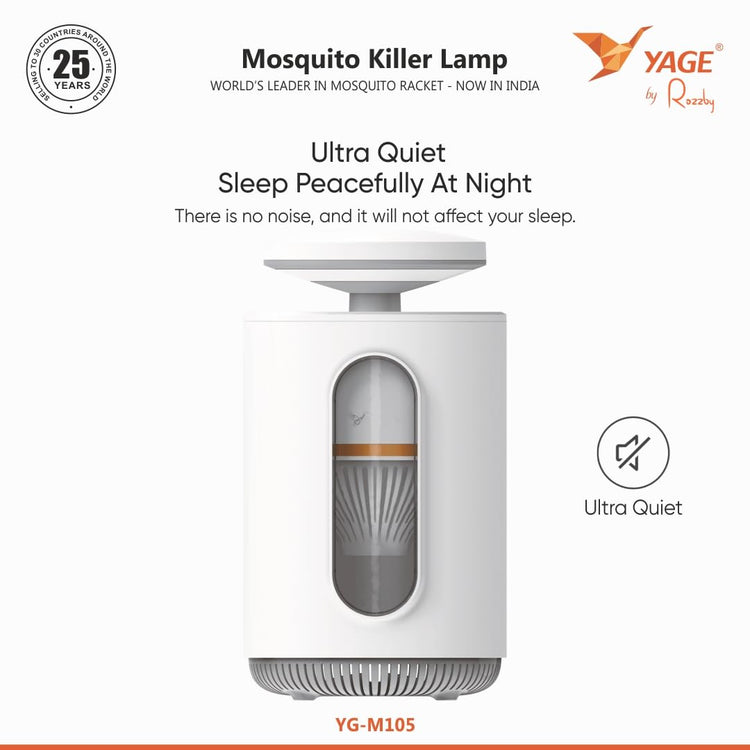 YAGE YG-M105 Mosquito Killer Lamp with UV Light & 2300V Power Grid | USB Powered Indoor Mosquito Trap | Chemical-Free, Ultra-Quiet Mosquito & Insect Killer