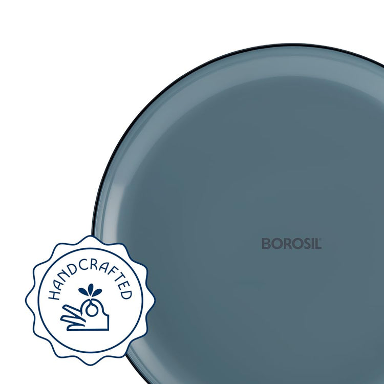 Borosil 27pc Aura India’s First Coloured Handcrafted Dinner Set | Made in India Borosilicate Glass Tableware | Microwave, Dishwasher & Oven Safe | Crockery for Gifting & Dining (Black)