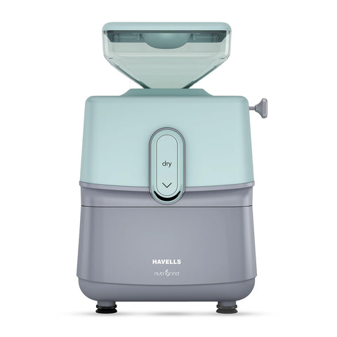 Havells Nutri Grind Atta Mill| 400W High Torque Induction Motor | 1400 RPM Slow Speed Grinding | Quality Coarse Stones | 2 Yr Manufacturer Warranty| Grey & Pista Green