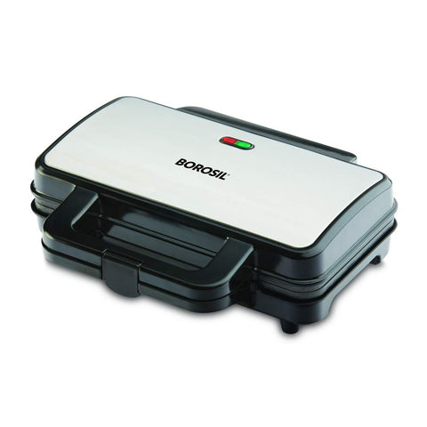 Borosil 1000W Neo Waffle Maker | Can Make 2 Waffles At a Time | Non-Stick Coating Plates Opens to 90°, BPA & PTFE Free | Power Indicators | 2 Year Warranty