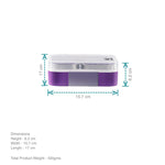 VAYA TYDBYT Stainless Steel Tiffin Box for Men, Kids Girls,1 Large & 2 Small Compartments, Bento Lunch Box, Smart Portions for Balanced Meals, Purple