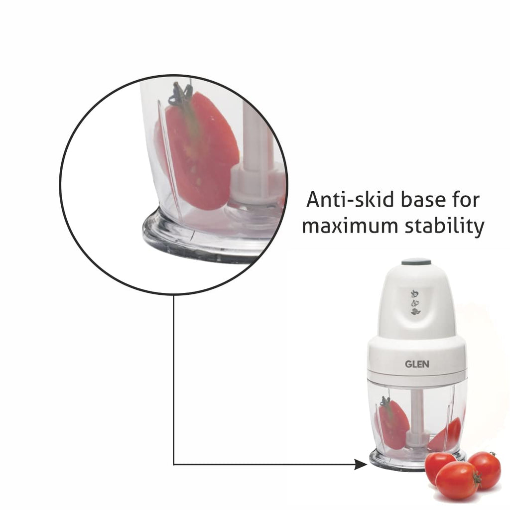 Glen GL 4043 MC Mini 400ml Electric Chopper 250W, White (2 Years Warranty)