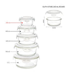 Borosil Klip N Store 240ml Round Glass Food Storage Container with Air Tight Lid | Borosilicate Glass Container for Lunchbox | Microwave & Oven Safe | Transparent
