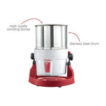 Prestige Wet Grinder PWG 01 Wet Grinder, 2 L (White/ Red) with Tilting Drum, Cocunut Scraper and Atta Kneader Attachment, 200W