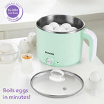 Borosil 1.2L Klassic Made in India Electric Steel Kettle with Steamer | Temperature Control Knob, Overheat Protection | For Boiling & Steaming Vegetables, Momo, Egg, Tea, Coffee | 1 Year Warranty