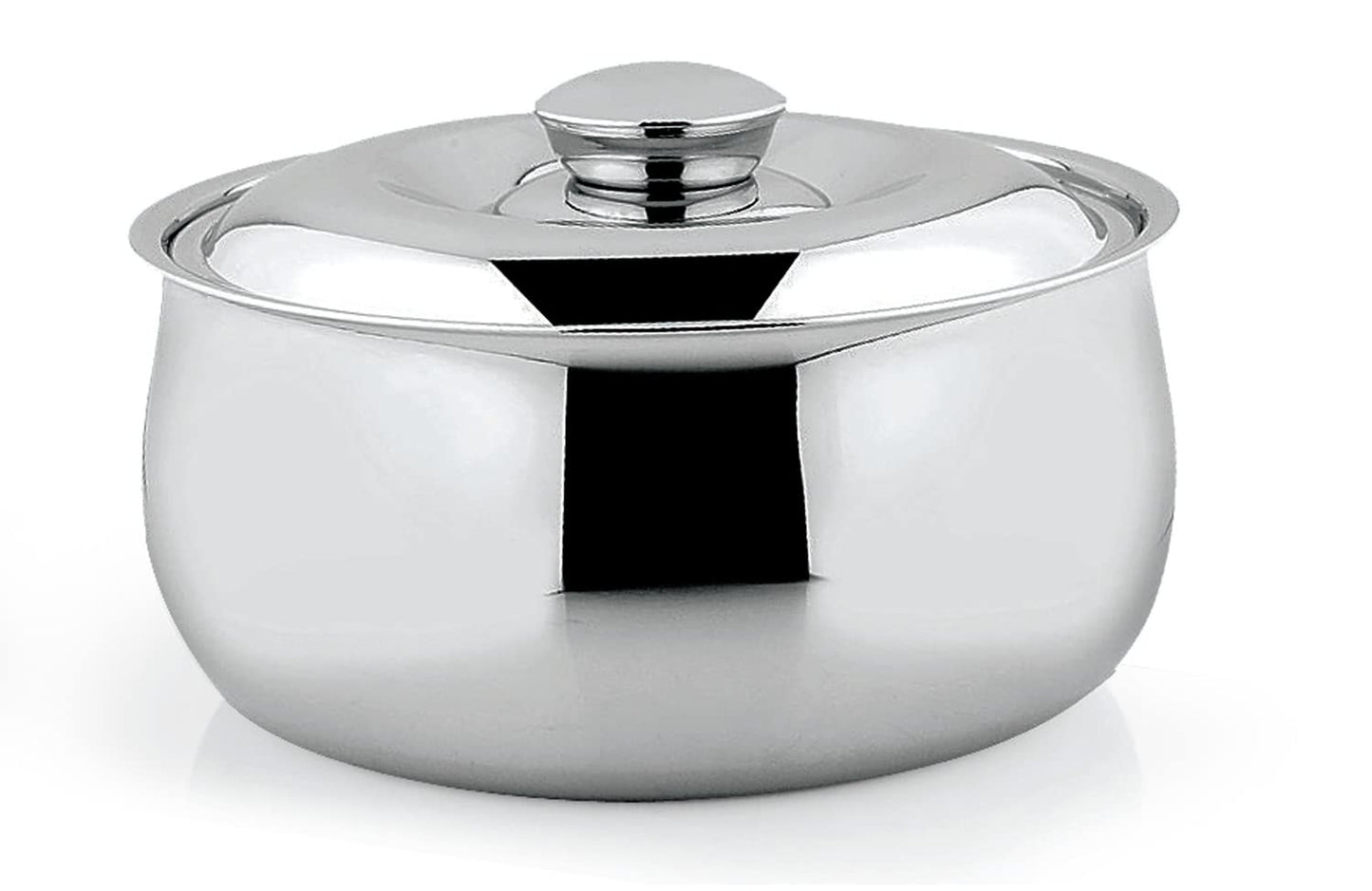 DEVIDAYAL Casserole for Roti | Stainless Steel Hot Box for Kitchen and Home | Chappati Steel Hot Pot with Lid (Silver) (1000 ml)