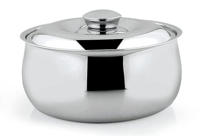 DEVIDAYAL Casserole for Roti | Stainless Steel Hot Box for Kitchen and Home | Chappati Steel Hot Pot with Lid (Silver) (1000 ml)