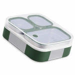 VAYA TYDBYT Stainless Steel Tiffin Box for Men, Kids Girls,1 Large & 2 Small Compartments, Bento Lunch Box, Smart Portions for Balanced Meals, Green