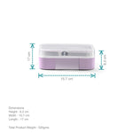 VAYA TYDBYT Stainless Steel Tiffin Box for Men, Kids Girls,1 Large & 2 Small Compartments, Bento Lunch Box, Smart Portions for Balanced Meals, Lilac Love