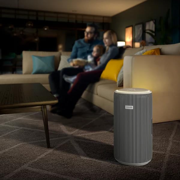 PHILIPS Smart Air Purifier AC3220/60 Upto 135 m2 Room Size Smart Portable Air Purifier Real Time AQI Display|Covers upto 600 sqft 520 m3/h|(Silver, Arctic White)