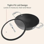 Vinod Ferona Lightweight Cast Iron Kadai - 1.4 L, 20 cm | No Seasoning Required | Naturally Stick-Free | Metal Spoon Friendly | Gas Stove Compatible | Rust-Proof | PTFE & PFOA Free | 2-Year Warranty