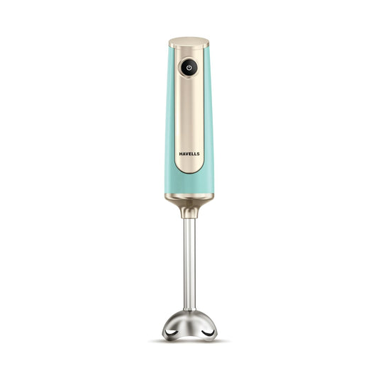 Havells CRAFT Hand Blender|50% Quieter Operation|Easy Blending with 300W|Food Grade Material - SS304 Shaft and Blade|Ergonomic One Button Operation|2Yrs Manufacturer Warranty(Blue & Gold)