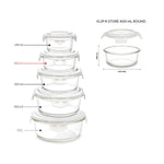 Borosil Klip N Store 400ml Round Glass Food Storage Container with Air Tight Lid | Borosilicate Glass Container for Lunchbox | Microwave & Oven Safe | Transparent
