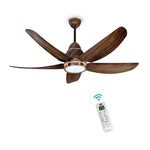 KUHL Luxus C5 1320mm Stylish 65% Power Saving BLDC Ceiling Fan with Remote | Night & Down Light | 29W | 5 Star | Low Noise | IoT –Operate via Mobile & Alexa | Reverse Mode | Free Installation | Teak