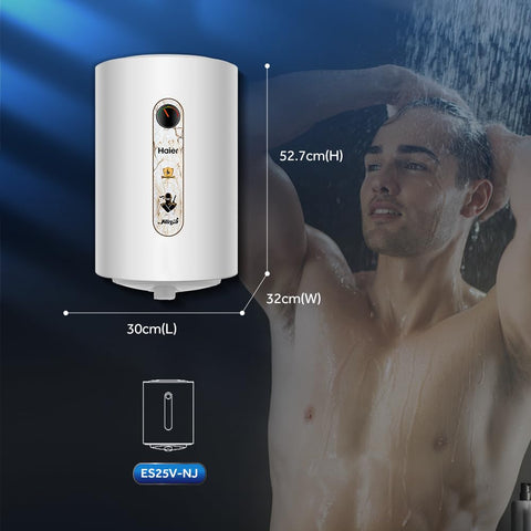 Haier Ninja 15 Litre Storage Water Heater (Geyser) with Pipe Free Installation Temperature Indicator Shock Proof Glasslined Tank 4 Star Rated| 8 Safety Levels| White| Suitable High Rise Buildings