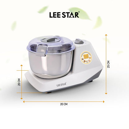 Lee Star Automatic Electric Atta Kneader, Dough Mixer Machine, Atta Kneader Machine with 3L Stainless Steel Bowl, 650W - White (LE-837)