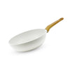 BERGNER Naturally Forged Aluminum 28cm (3 L) Wok, Marble Non-Stick Coating, Less Oil Use, Scratch Resistant and Durable, Soft Touch Handle, Easy to Clean - Induction Bottom, Free Non-Woven Trivet