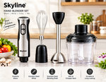 Skyline 500W Hand Blender with Chopper & Whisker | 3-in-1 Immersion Blender, Vegetable Chopper & Egg Whisk | Stainless Steel Blades | 1 Year Warranty