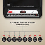Prestige Pic 20 Neo Induction Cooktop 1600W|Indian Menu Options| Automatic Voltage Regulator| Timer With User Pre-Set, Manual, Black